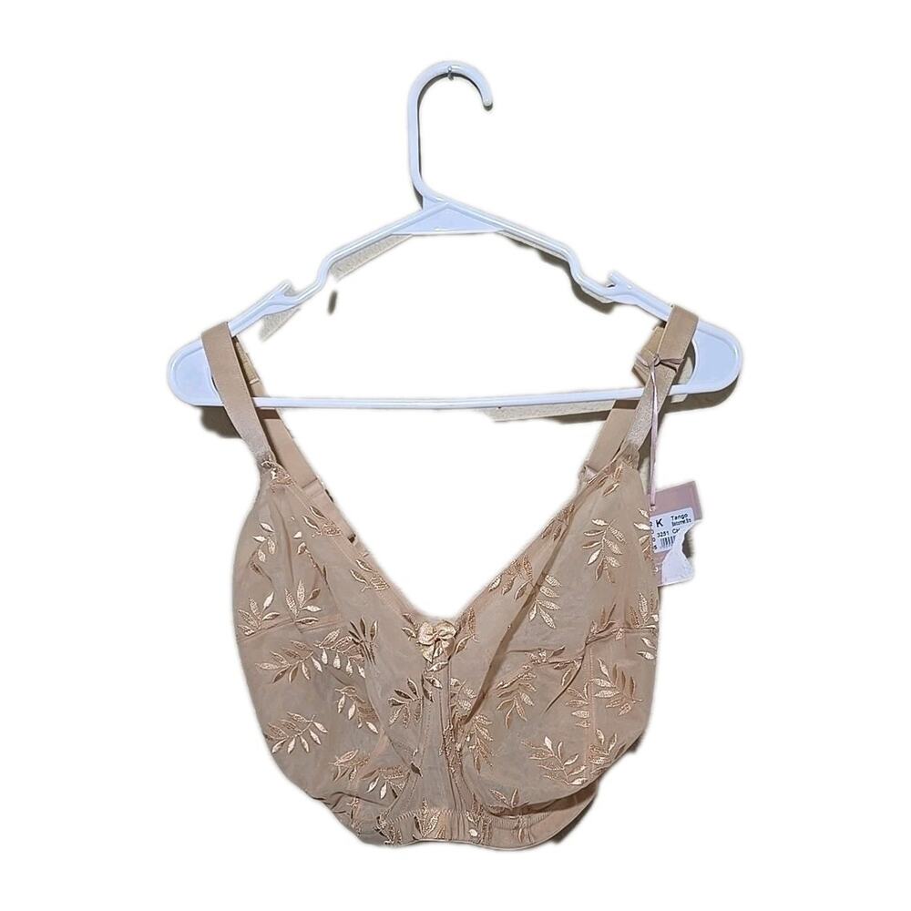 NWT Panache Tango Tan Embroidered Full Figure Underwire Balconette Bra Size 32K